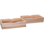 Set of 2 - Solid Wood Rolling Storage Drawers for Under Bed - Made in USA