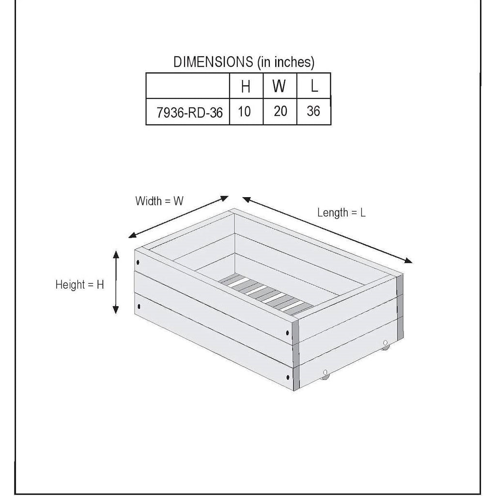 Set of 2 - Solid Wood Rolling Storage Drawers for Under Bed - Made in USA