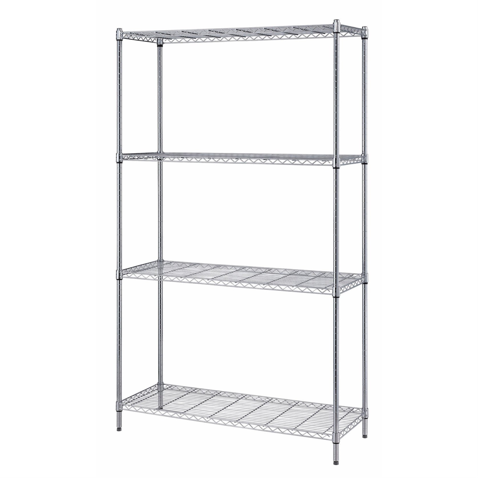 Convenient Shelving Unit Pack, 4-tier, 30W x 18D x 72H, 300 lb. load capacity per shelf, includes: (4) wire shelves, (4) posts, 