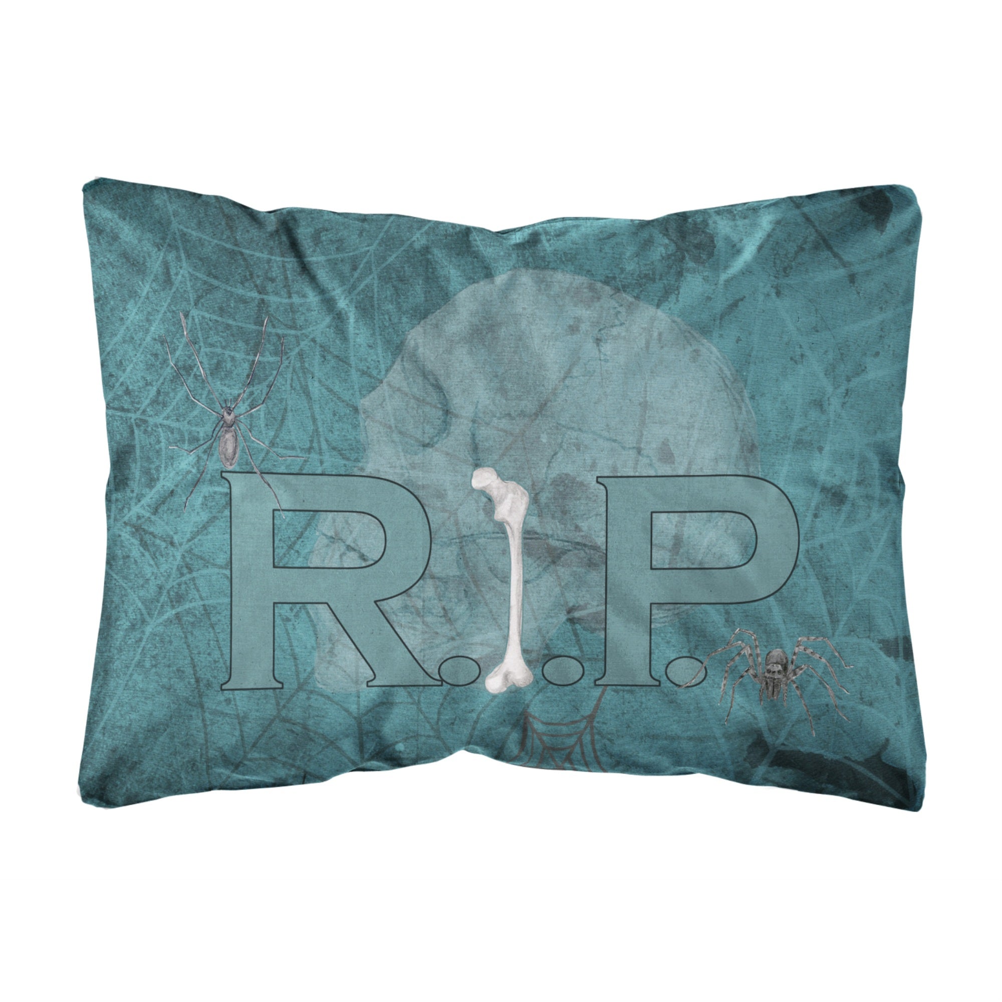 'Caroline'S Treasures Rip Rest In Peace With Spider Web Halloween Fabric Decorative Pillow, Large, Multicolor'