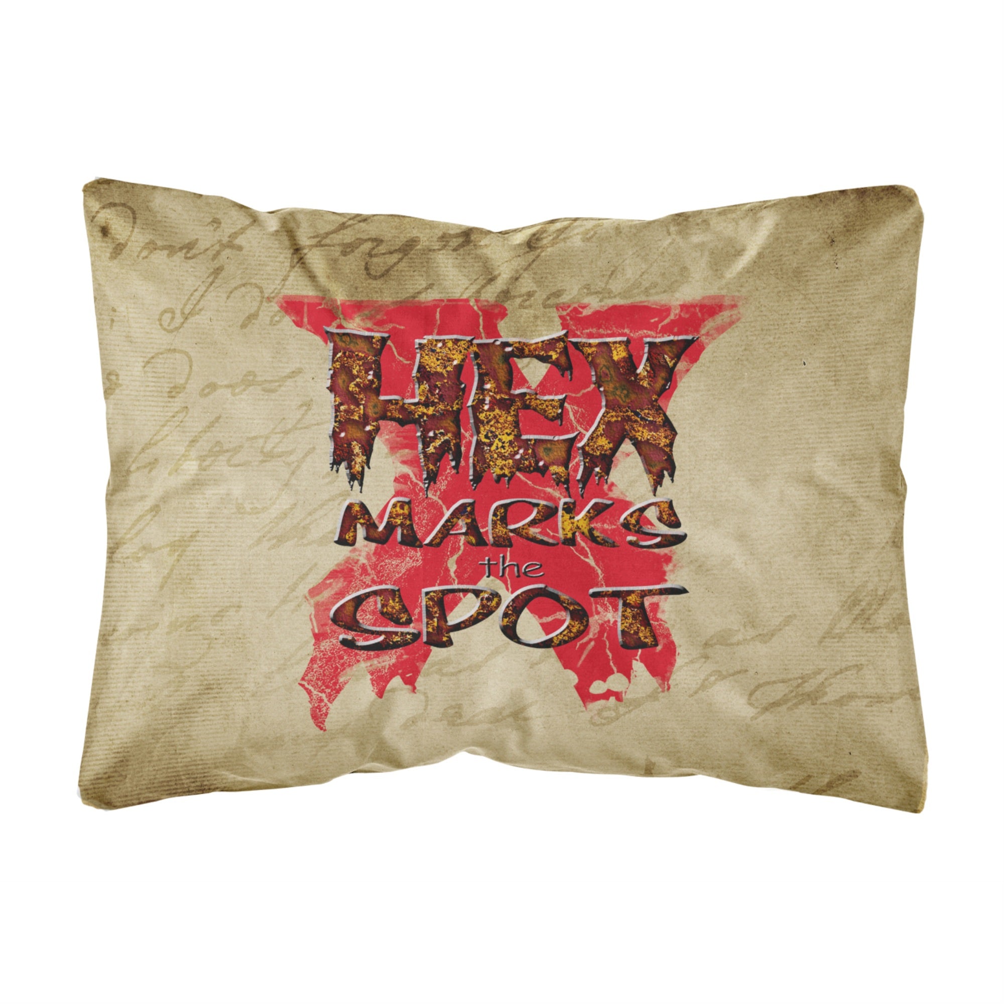 'Caroline'S Treasures Hex Marks The Spot Halloween Canvas Fabric Decorative Pillow, Large, Multicolor'