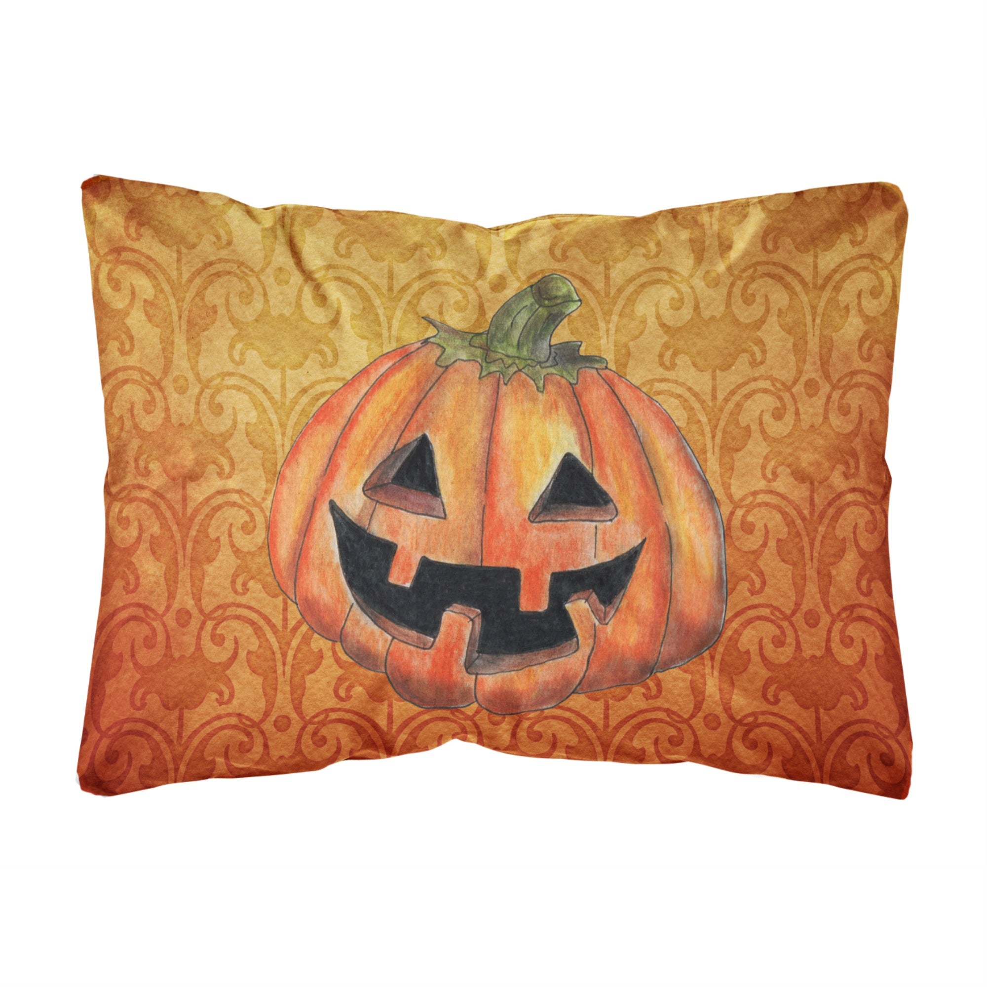 'Caroline'S Treasures Sb3020Pw1216 October Pumpkin Halloween Canvas Fabric Decorative Pillow, Large, Multicolor'