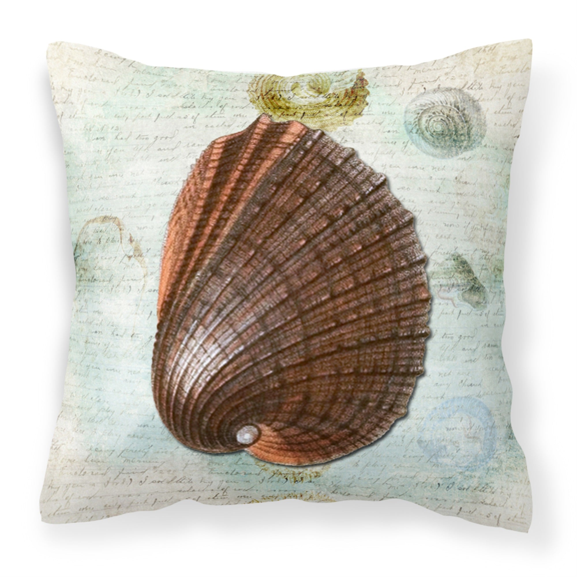 'Caroline'S Treasures Sb3032Pw1414 Shells Canvas Fabric Decorative Pillow, Large, Multicolor'