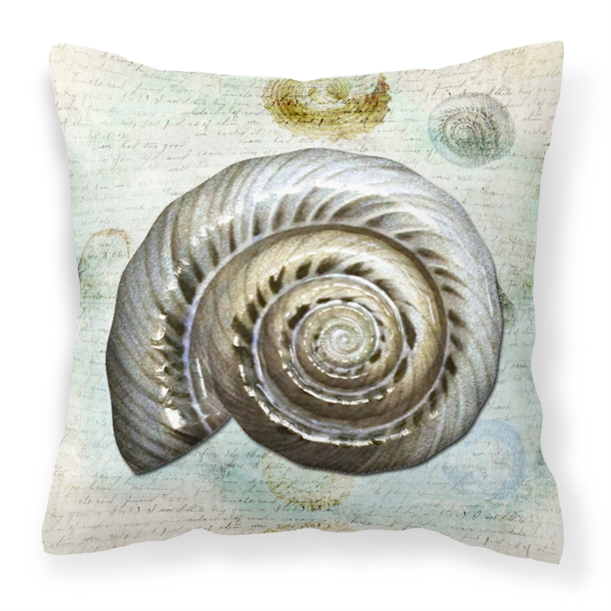 'Caroline'S Treasures Sb3033Pw1414 Shells Canvas Fabric Decorative Pillow, Large, Multicolor'