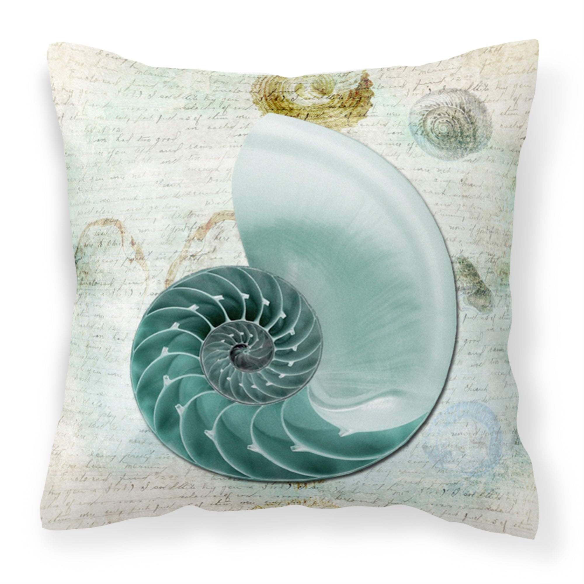 'Caroline'S Treasures Sb3037Pw1414 Shells Canvas Fabric Decorative Pillow, Large, Multicolor'