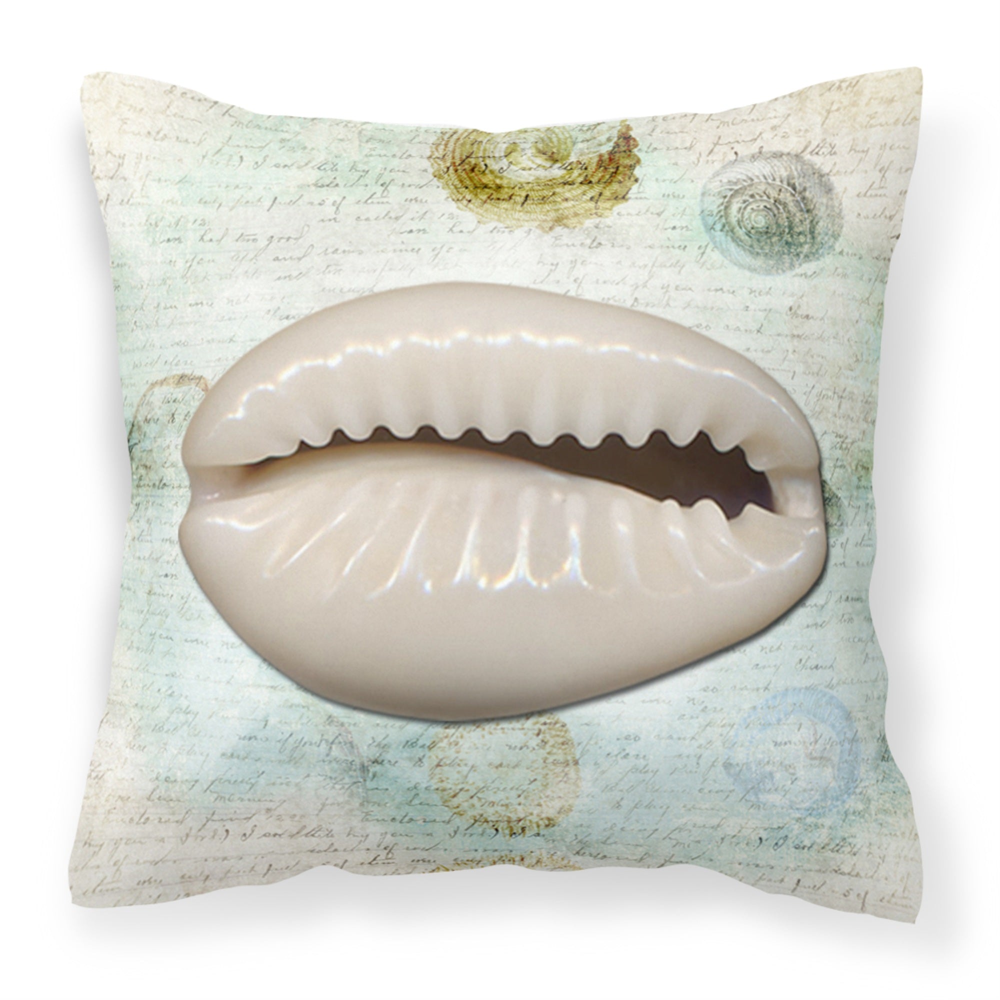 'Caroline'S Treasures Sb3038Pw1414 Shells Canvas Fabric Decorative Pillow, Large, Multicolor'