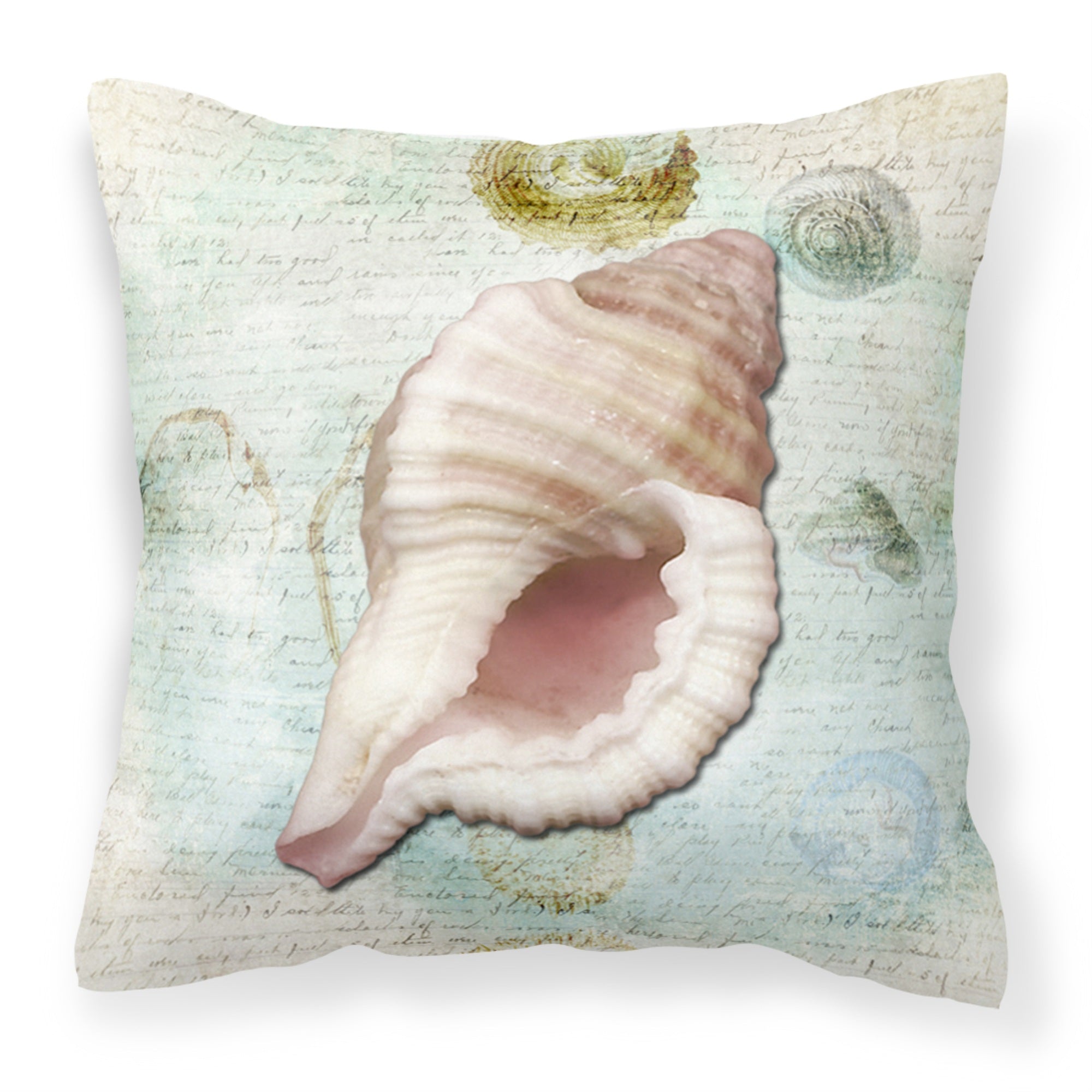 'Caroline'S Treasures Sb3041Pw1414 Shells Canvas Fabric Decorative Pillow, Large, Multicolor'
