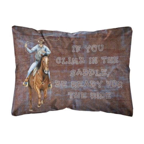 'Caroline'S Treasures Roper Horse If You Climb In The Saddle Fabric Decorative Pillow, Large, Multicolor'