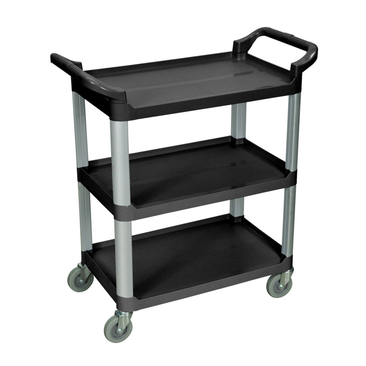 Ergode 3 Shelf Multipurpose Serving Cart With Ergonomic Push Handle  Black