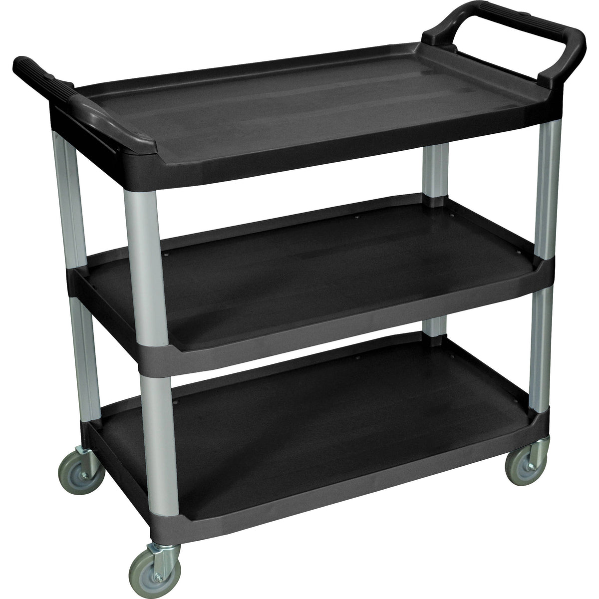 Luxor Large 3 Shelf Black Serving Cart