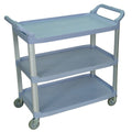 Ergode 3 Shelf Large Serving Cart With Ergonomic Push Handle  Gray