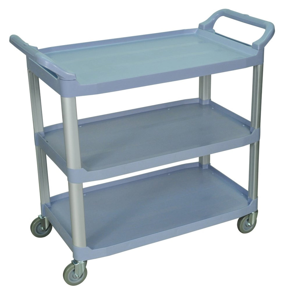 Ergode 3 Shelf Large Serving Cart With Ergonomic Push Handle  Gray