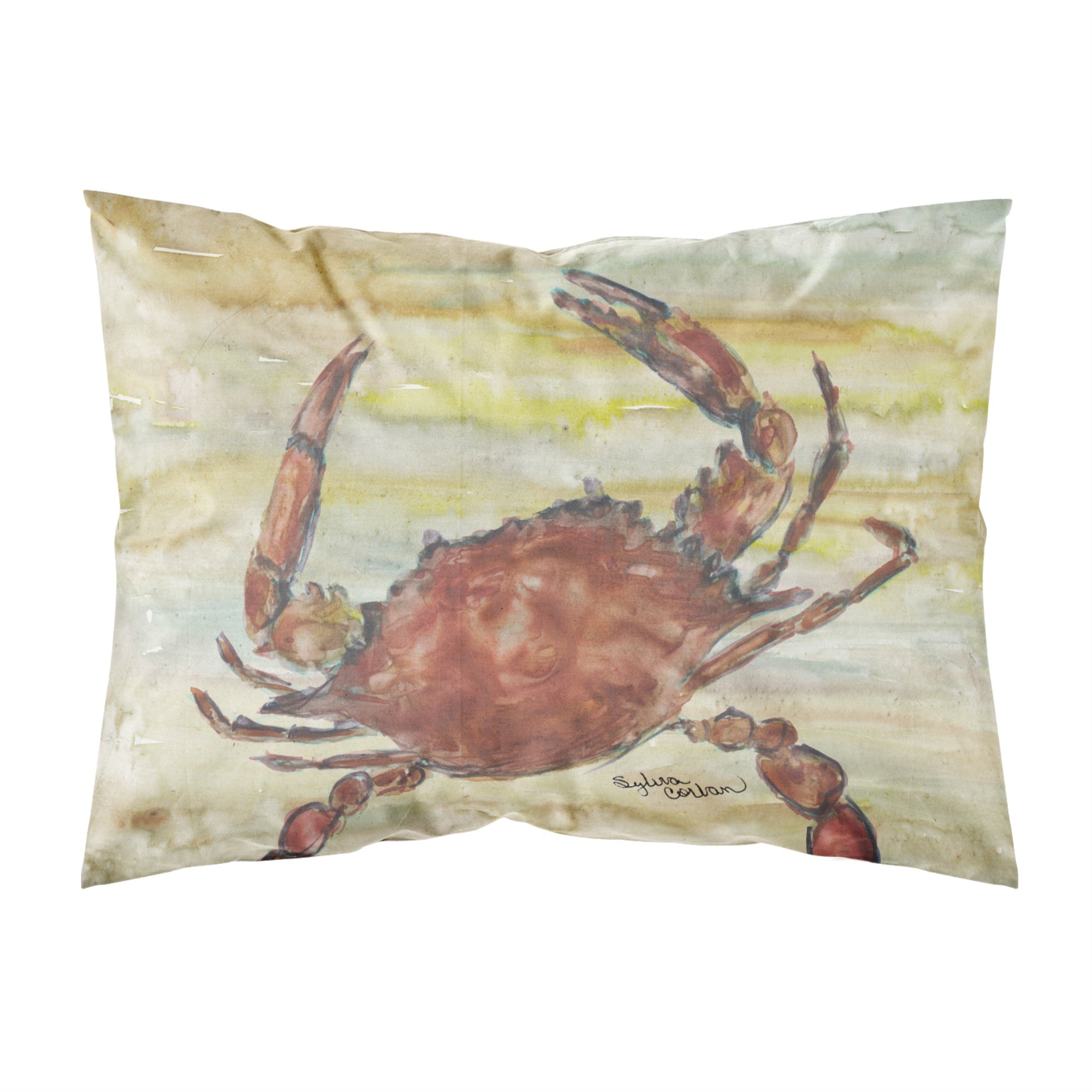 'Caroline'S Treasures Cooked Crab Yellow Sky Fabric Standard Pillowcases, Multicolor'