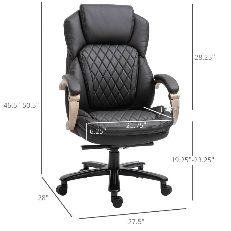 Brown Big and Tall Diamond Stitching Executive Adjustable Height Office Chair