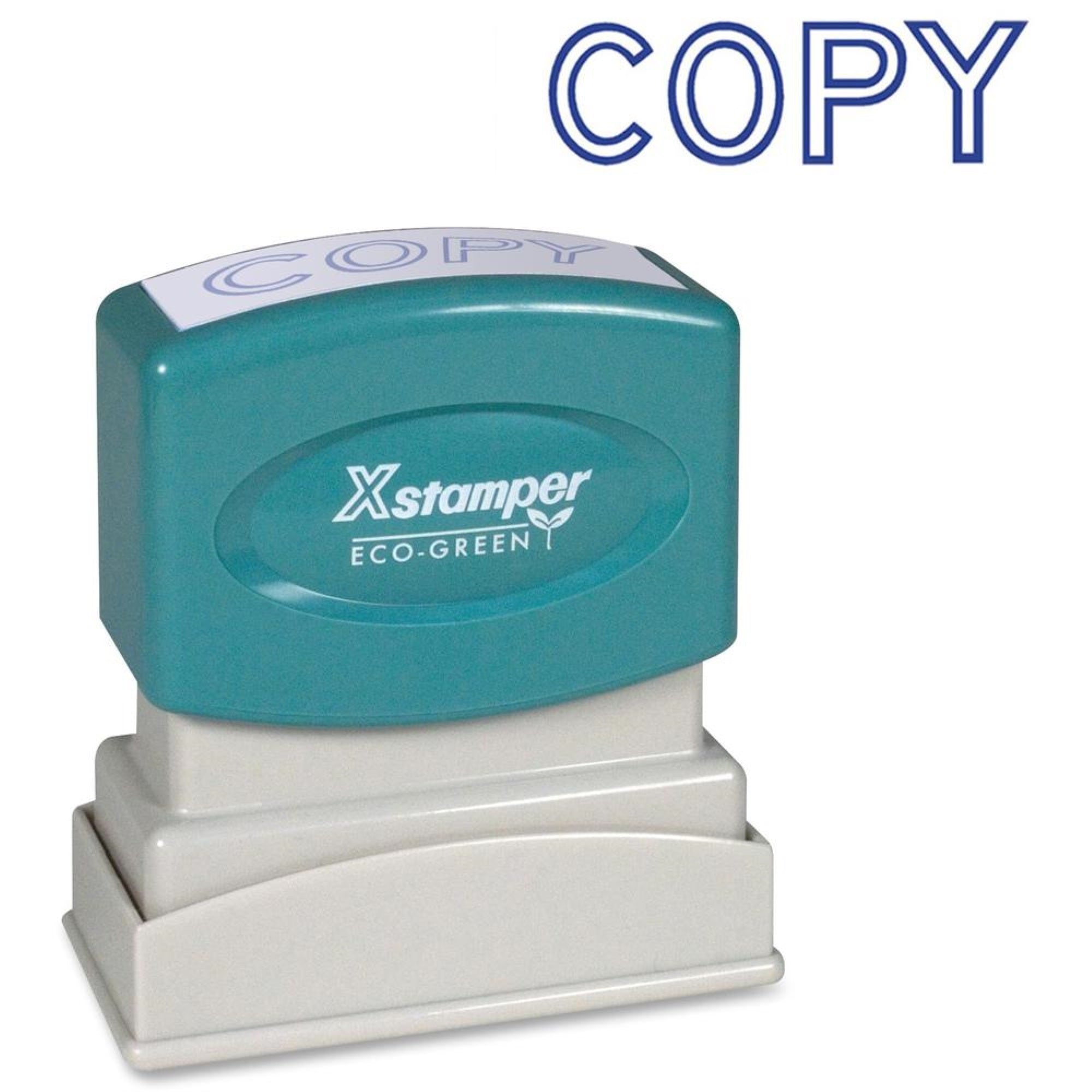 Xstamper Copy Title Stamp - Message Stamp - Copy - 0.50 Impression Width X 1.63 Impression Length - 100000 Impression(S) - Blue