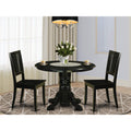SHDU3-BLK-W 3 PC dinette set for 2-Kitchen Table and 2 Dining Chairs