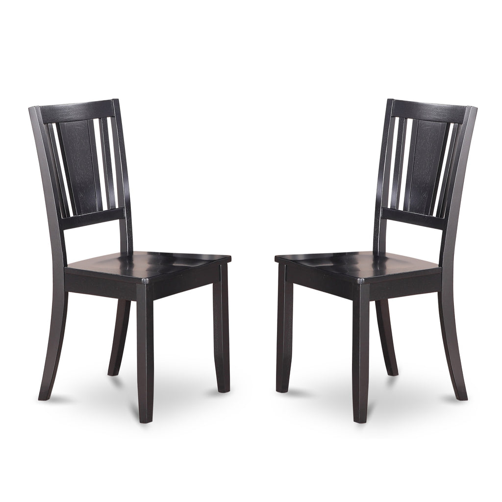 East West Furniture Shelton 5 Piece Dining Set for 4 Includes a Round Kitchen Table with Pedestal and 4 Dinette Chairs, 42x42 Inch, Black