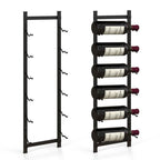 Simple Black Metal Wall Mounted 6-Bottle Wine Rack