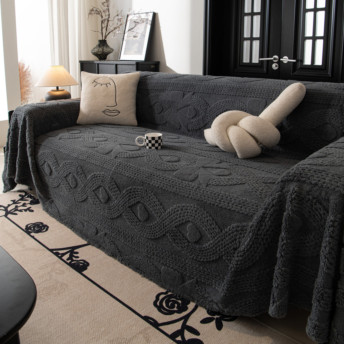Soft Plush Fleece Throw Blanket for Couch Solid Cute Warm Couch Cover Blanket for Winter