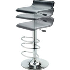 Modern Air-Lift Adjustable Bar Stools with Black PVC Seat
