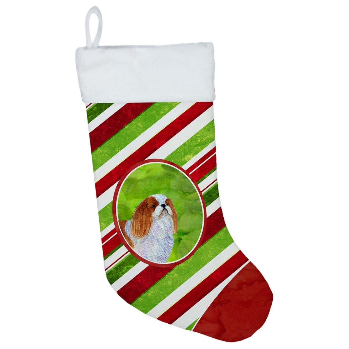 CarolineS Treasures Ss4576Cs English Toy Spaniel Winter Snowflakes Christmas Stocking, 11 X 18 Inch  Inch , Multicolor