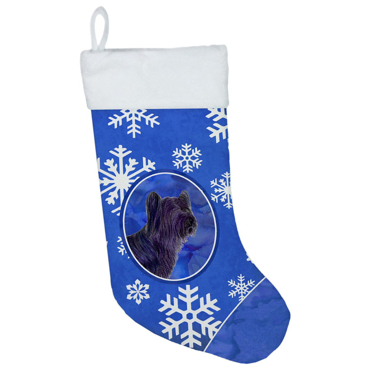 CarolineS Treasures Ss4601Cs Skye Terrier Winter Snowflakes Christmas Stocking, 11 X 18 Inch  Inch , Multicolor