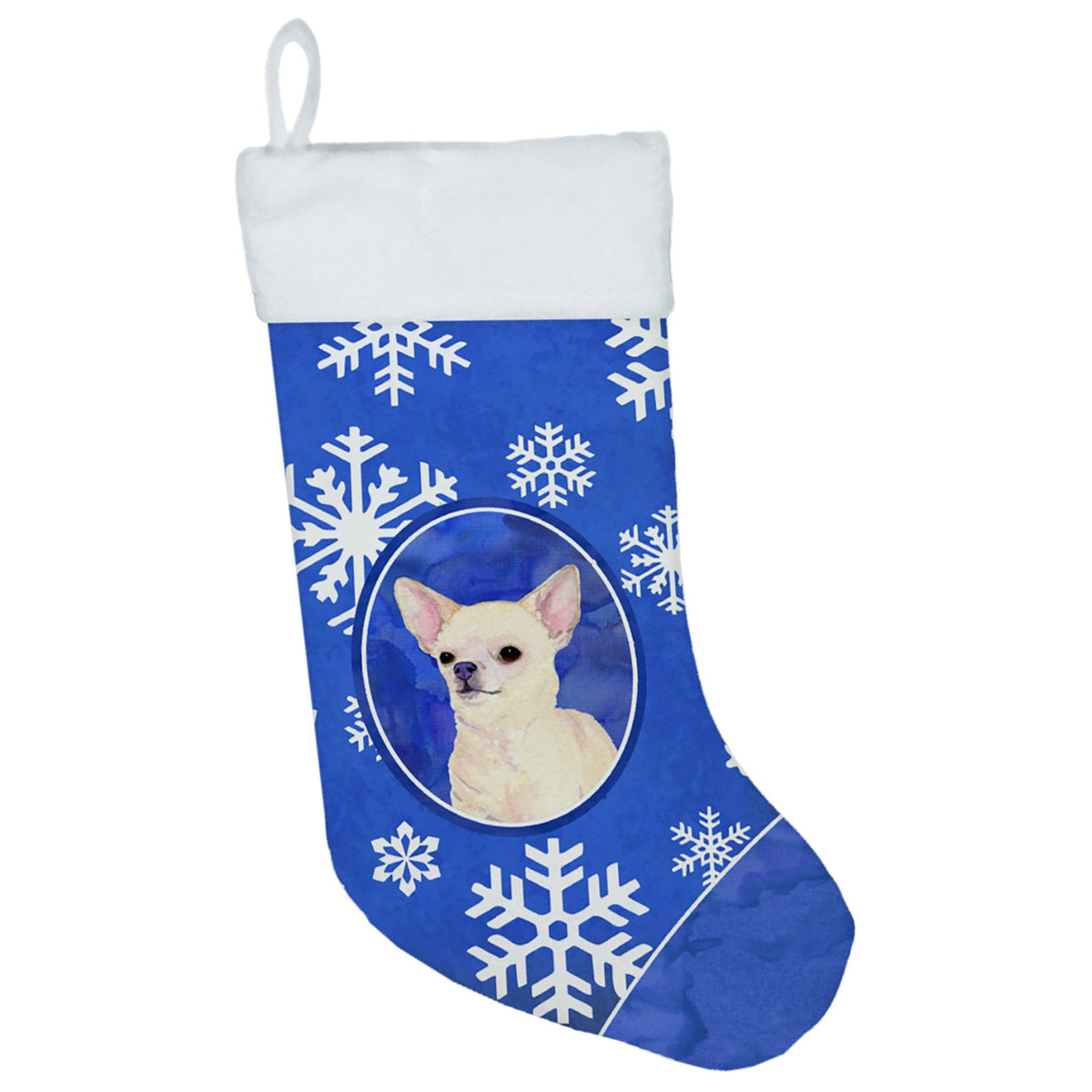 CarolineS Treasures Ss4610Cs Chihuahua Winter Snowflakes Christmas Stocking, 11 X 18 Inch  Inch , Multicolor