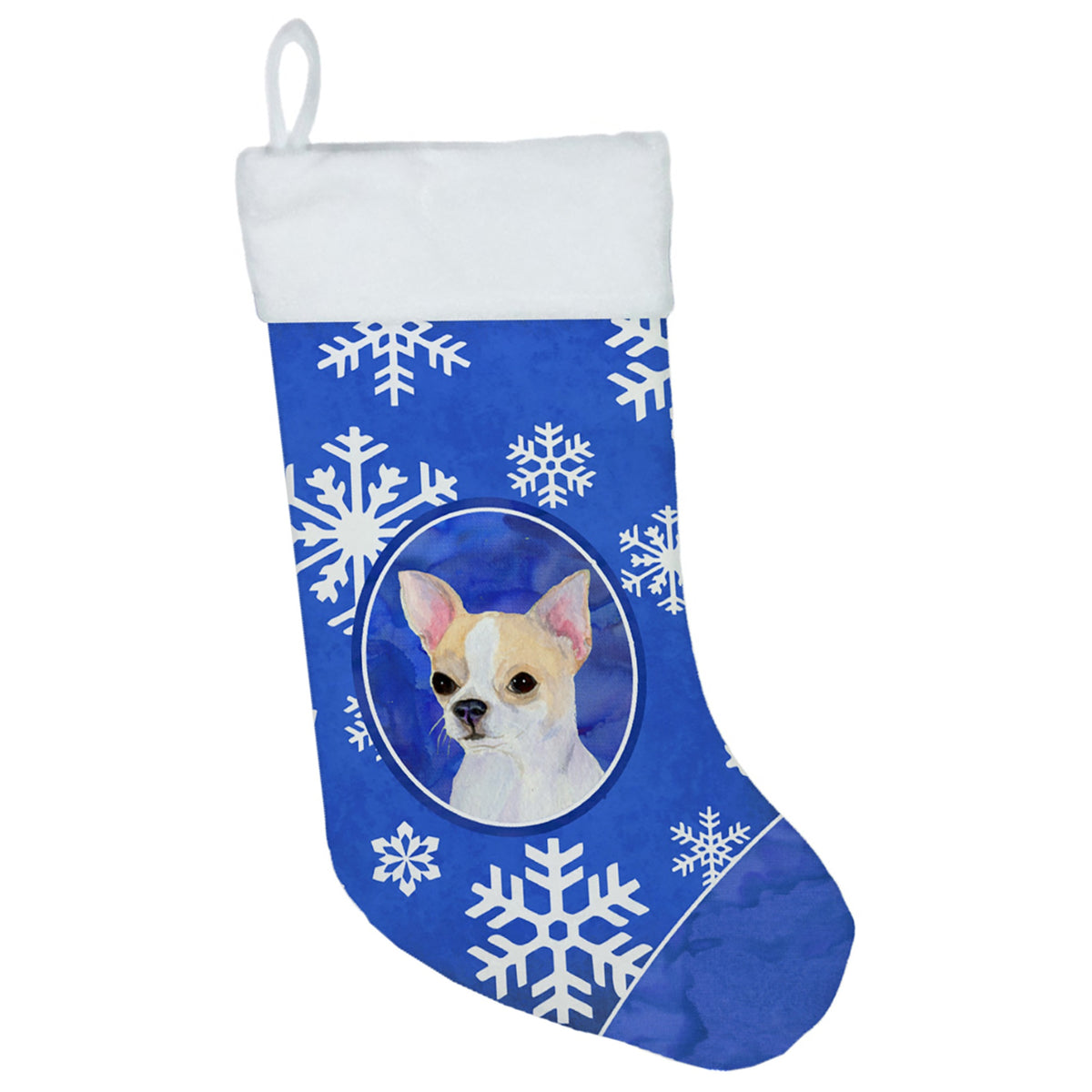CarolineS Treasures Ss4612Cs Chihuahua Winter Snowflakes Christmas Stocking, 11 X 18 Inch  Inch , Multicolor