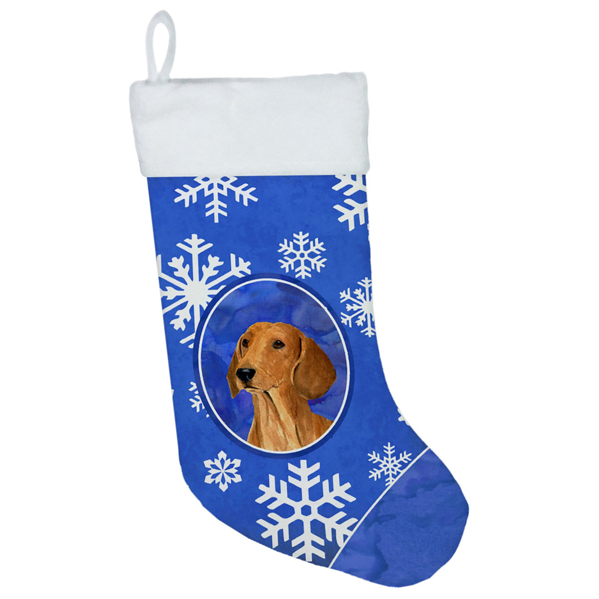 CarolineS Treasures Ss4625Cs Dachshund Winter Snowflakes Christmas Stocking, 11 X 18 Inch  Inch , Multicolor