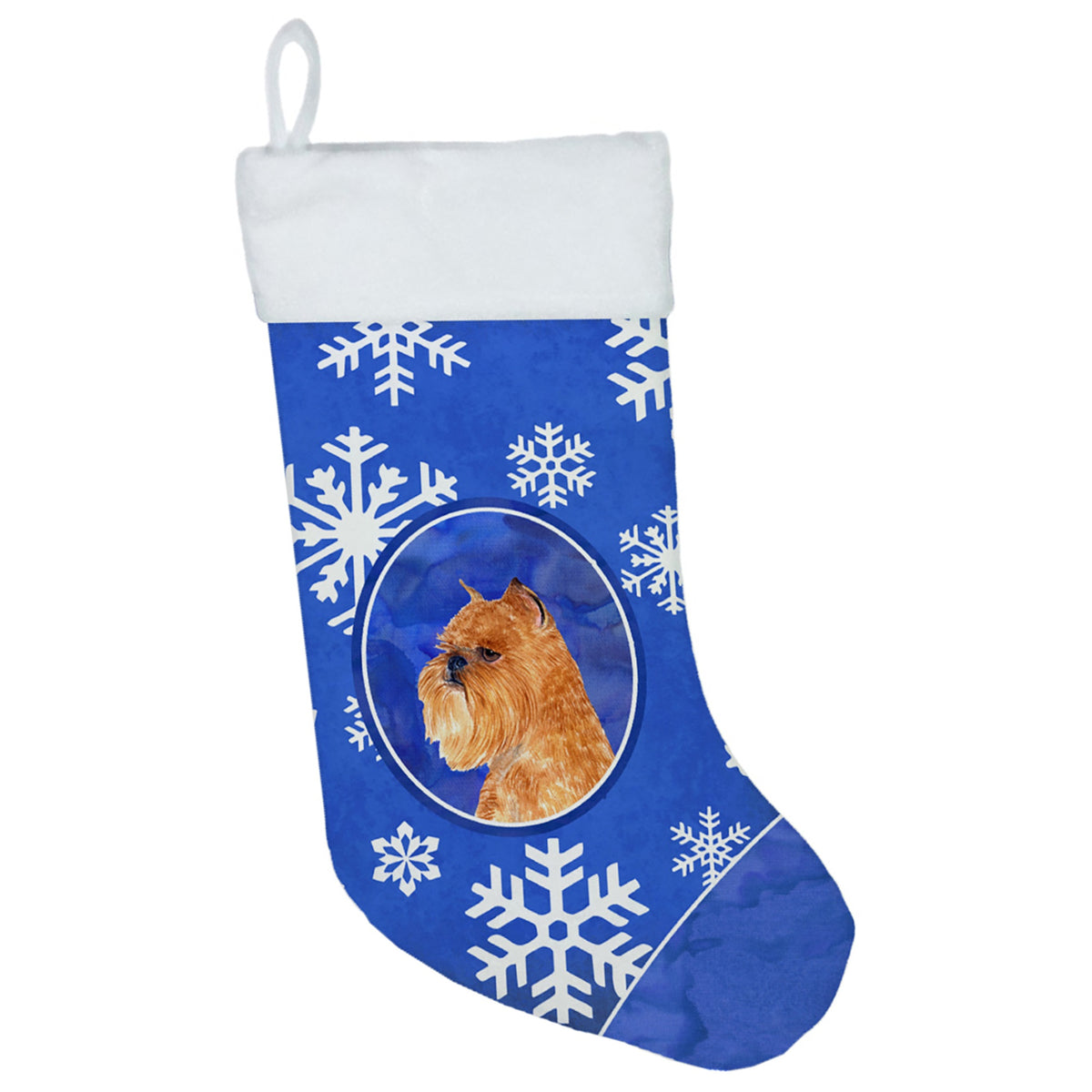 CarolineS Treasures Ss4632Cs Brussels Griffon Winter Snowflakes Christmas Stocking, 11 X 18 Inch  Inch , Multicolor