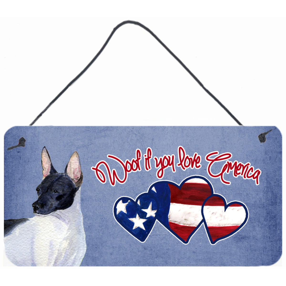 CarolineS Treasures Woof If You Love America Rat Terrier Wall Or Door Hanging Prints, 6 X 12 Inch  Inch