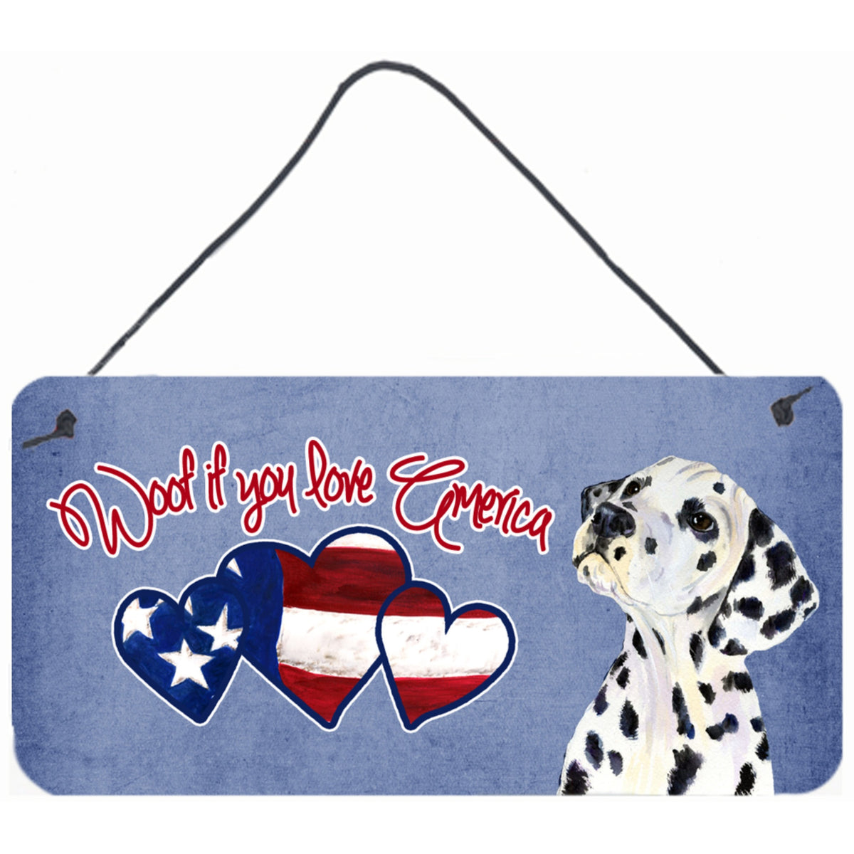 CarolineS Treasures Ss5003Ds612 Woof If You Love America Dalmatian Wall Or Door Hanging Prints, 6 X 12 Inch  Inch
