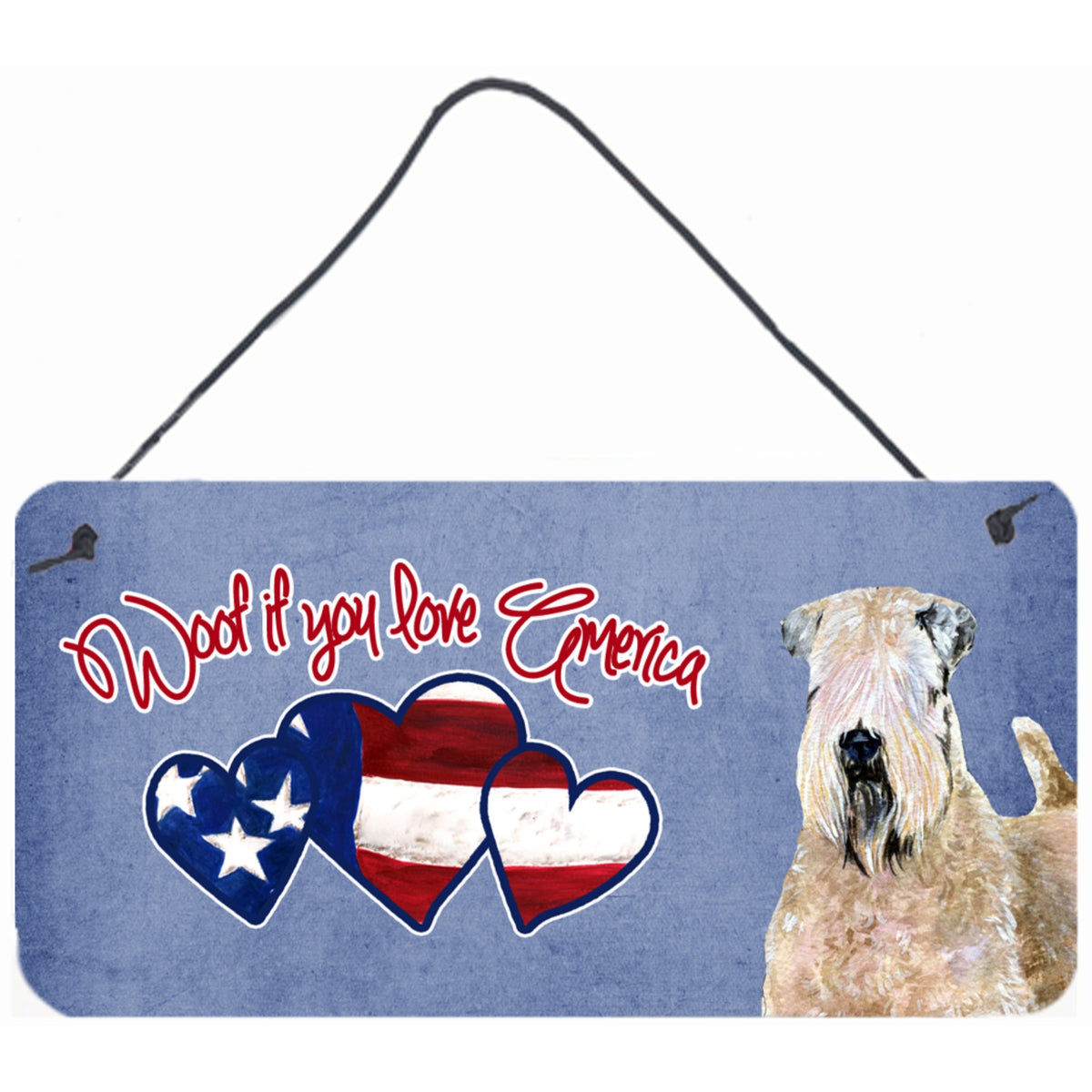 CarolineS Treasures Woof If You Love America Wheaten Terrier Wall Or Door Hanging Prints, 6 X 12 Inch  Inch
