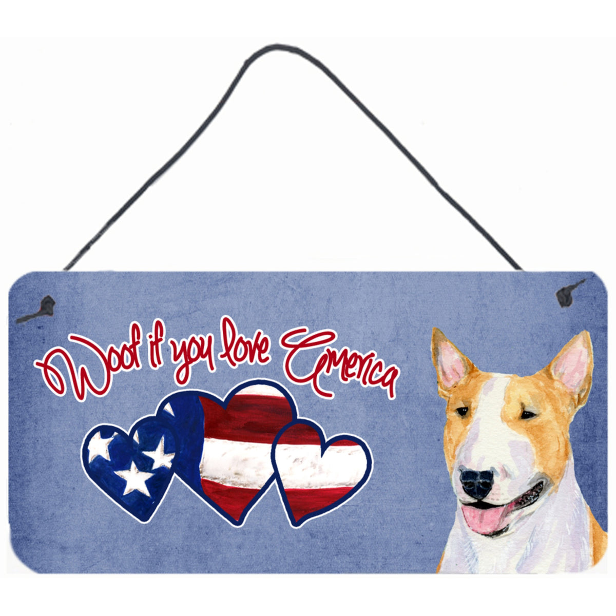 CarolineS Treasures Ss5007Ds612 Woof If You Love America Bull Terrier Wall Or Door Hanging Prints, 6 X 12 Inch  Inch