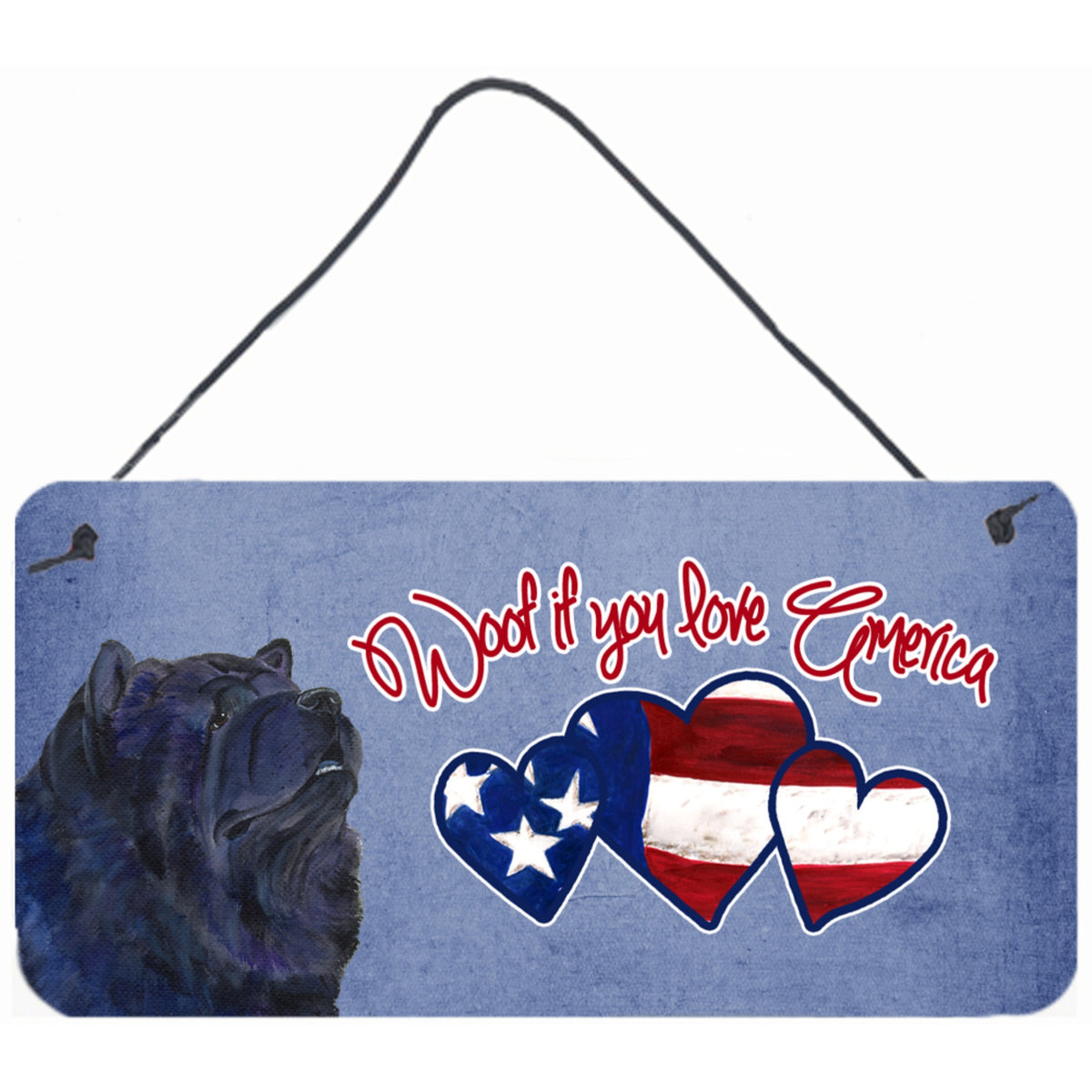 CarolineS Treasures Ss5012Ds612 Woof If You Love America Chow Chow Wall Or Door Hanging Prints, 6 X 12 Inch  Inch