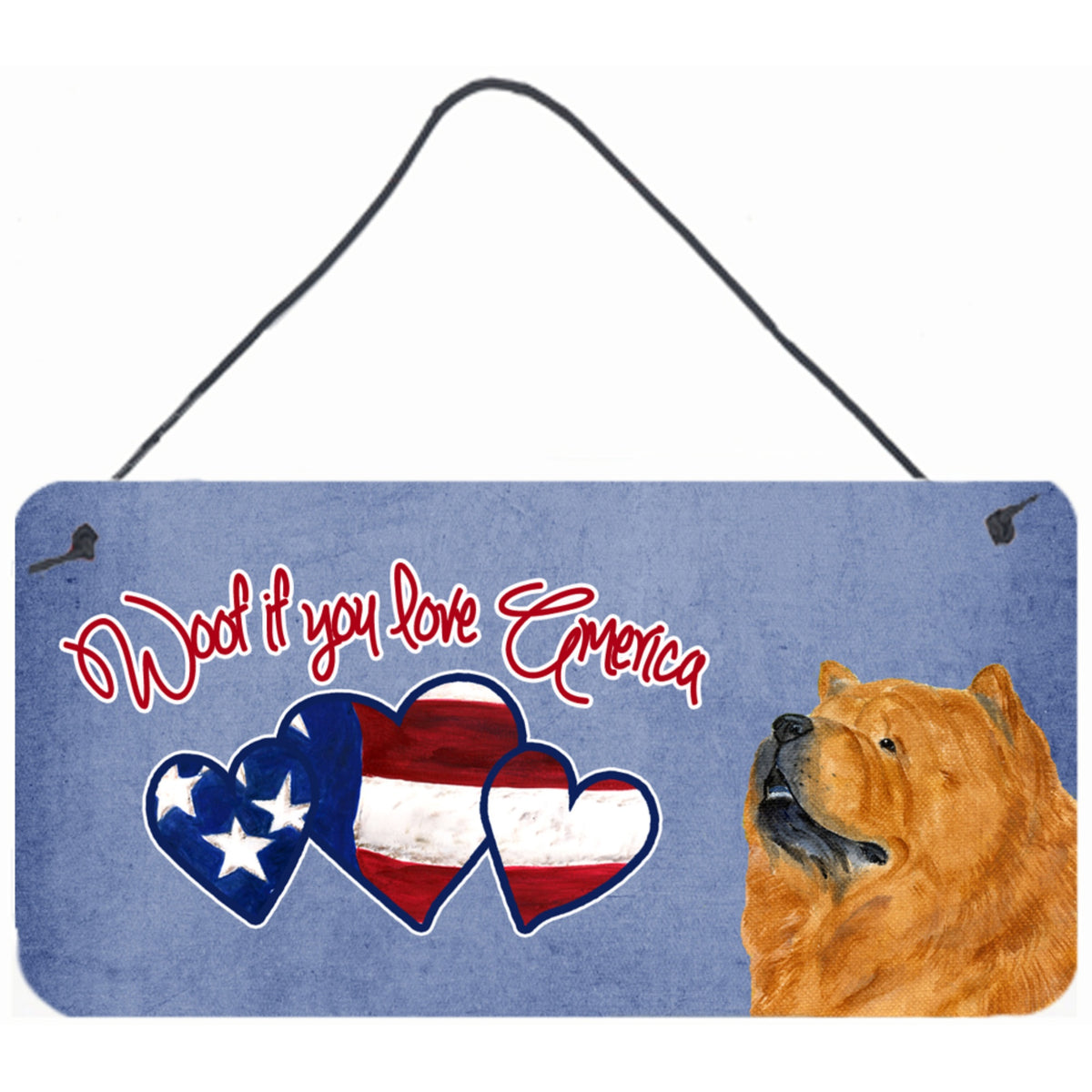 CarolineS Treasures Ss5013Ds612 Woof If You Love America Chow Chow Wall Or Door Hanging Prints, 6 X 12 Inch  Inch