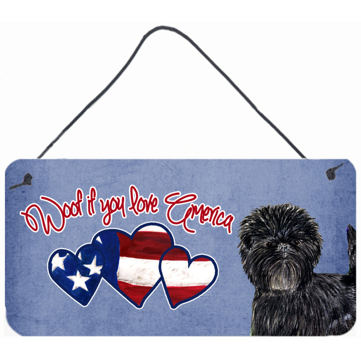 CarolineS Treasures Woof If You Love America Affenpinscher Wall Or Door Hanging Prints, 6 X 12 Inch  Inch