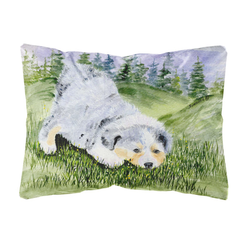 'Caroline'S Treasures Ss8015Pw1216 Australian Shepherd Decorative Canvas Fabric Pillow, Large, Multicolor'