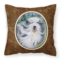 'Caroline'S Treasures Ss8037Pw1414 Bearded Collie Decorative Canvas Fabric Pillow, Large, Multicolor'