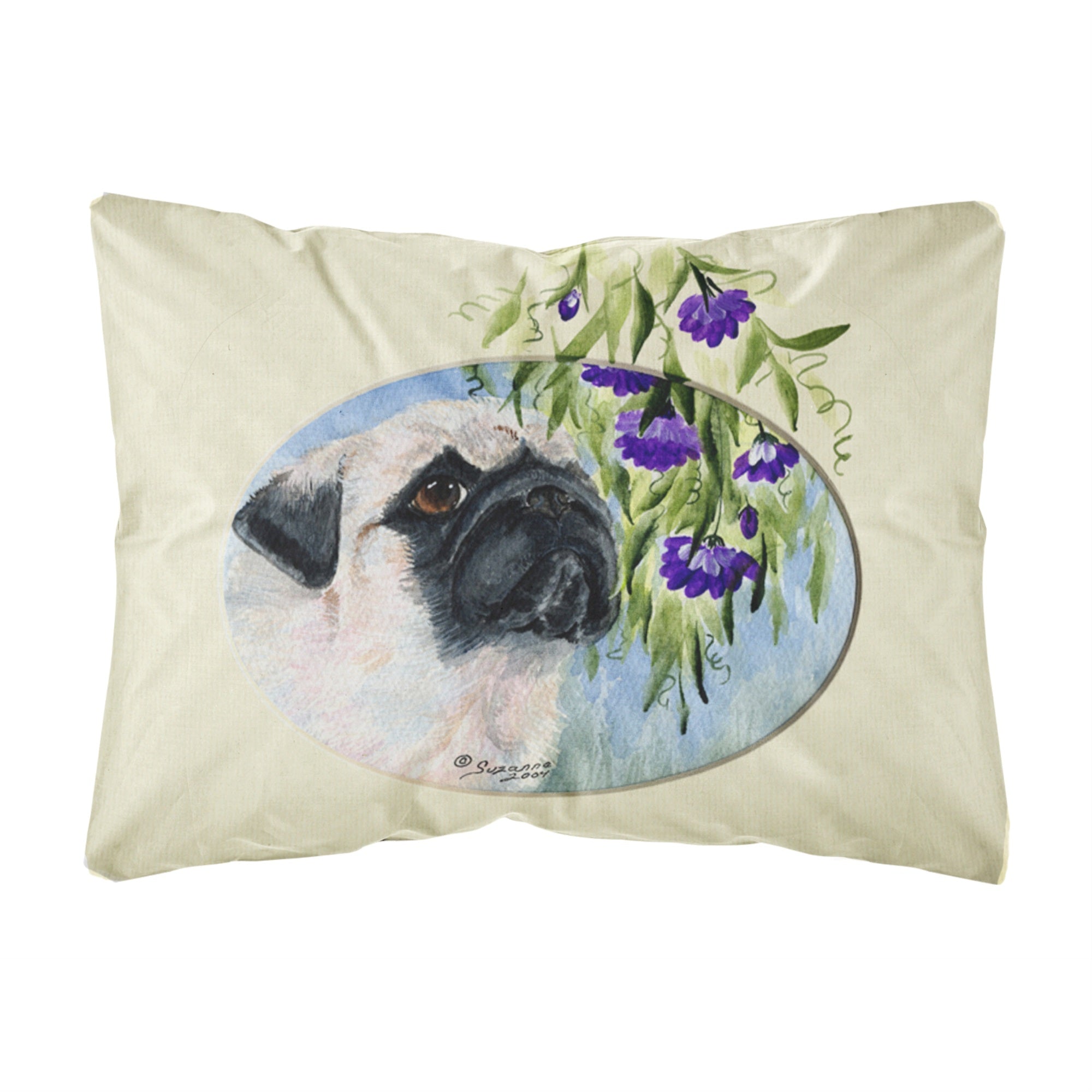 'Caroline'S Treasures Ss8064Pw1216 Pug Decorative Canvas Fabric Pillow, Large, Multicolor'