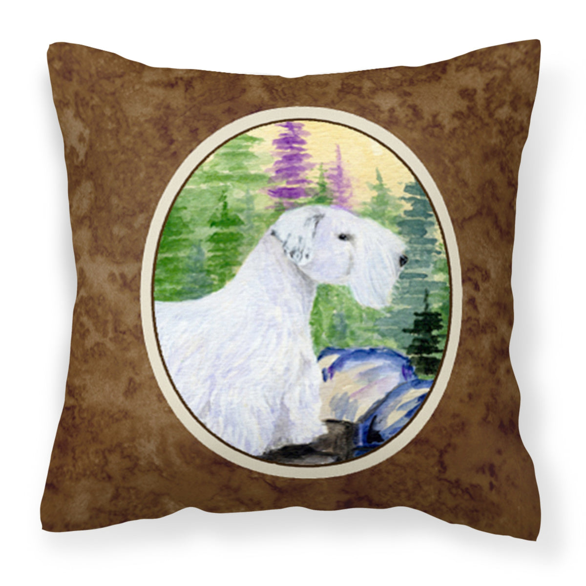 'Caroline'S Treasures Ss8104Pw1414 Sealyham Terrier Decorative Canvas Fabric Pillow, Large, Multicolor'