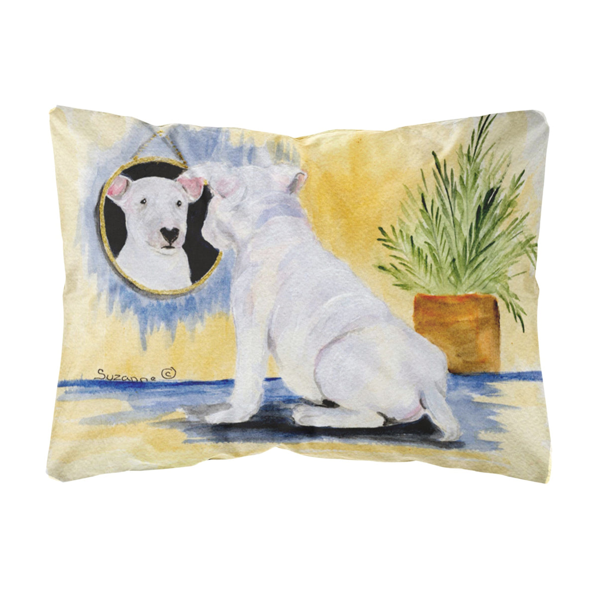 'Caroline'S Treasures Ss8135Pw1216 Bull Terrier Decorative Canvas Fabric Pillow, Large, Multicolor'