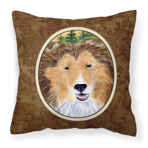 'Caroline'S Treasures Ss8141Pw1414 Sheltie Decorative Canvas Fabric Pillow, Large, Multicolor'