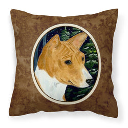 'Caroline'S Treasures Ss8172Pw1414 Basenji Decorative Canvas Fabric Pillow, Large, Multicolor'