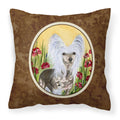 'Caroline'S Treasures Ss8185Pw1414 Chinese Crested Decorative Canvas Fabric Pillow, Large, Multicolor'