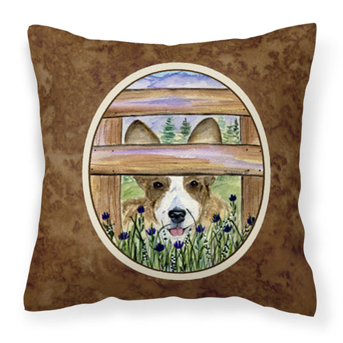 'Caroline'S Treasures Ss8254Pw1414 Corgi Decorative Canvas Fabric Pillow, Large, Multicolor'