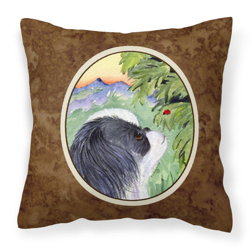 'Caroline'S Treasures Ss8259Pw1414 Japanese Chin Decorative Canvas Fabric Pillow, Large, Multicolor'