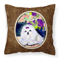 'Caroline'S Treasures Ss8287Pw1414 Maltese Decorative Canvas Fabric Pillow, Large, Multicolor'