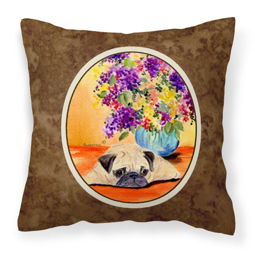 'Caroline'S Treasures Ss8294Pw1414 Pug Decorative Canvas Fabric Pillow, Large, Multicolor'