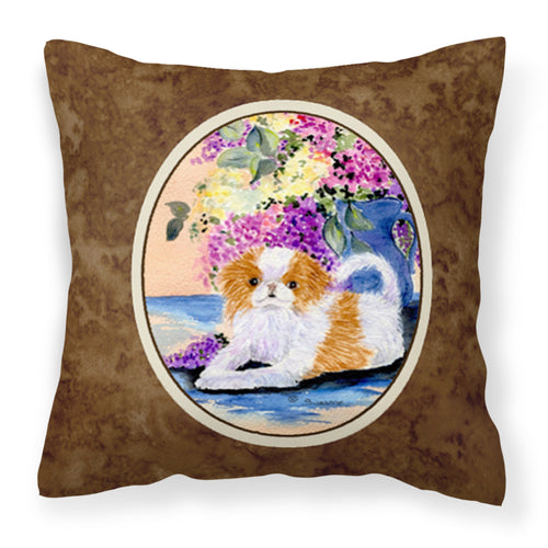 'Caroline'S Treasures Ss8300Pw1414 Japanese Chin Decorative Canvas Fabric Pillow, Large, Multicolor'